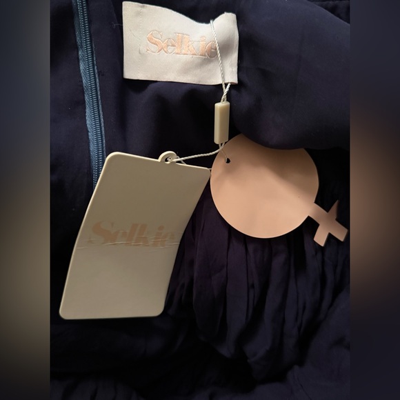 NWOT Selkie Mayfair Secret Garden Puff Sleeve Blue Floral Mini Dress Size XL - Picture 15 of 16